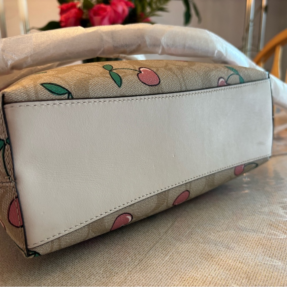 Coach Cherry Print Tan Shoulder Bag - Picture 6 of 16